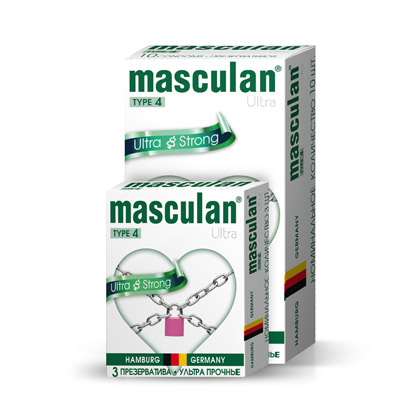 Презервативы Masculan Ultra Safe Black с утолщенными стенками, 3 шт 11753 - Masculan Play - Презервативы повышенной прочности - Купить